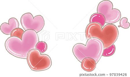 pink and red handwritten heart frame pink and red handwritten heart frame 97839426