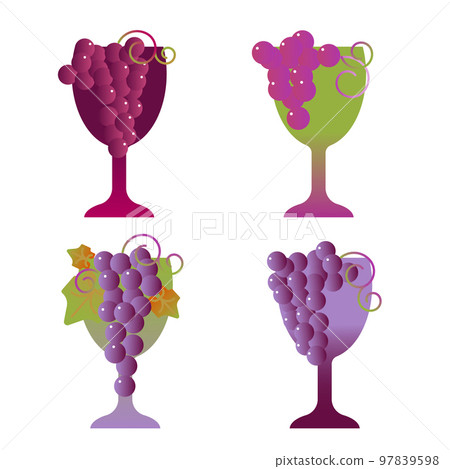 Grapes goblet vector illustration. Natural wine. Winemaking Grapes goblet vector illustration. Natural wine. Winemaking 97839598