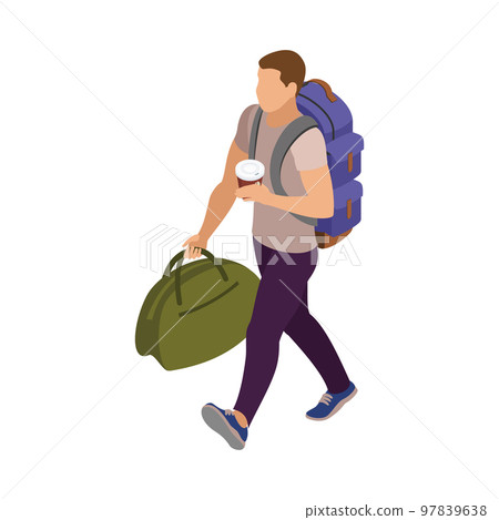 Isometric Traveller Illustration 97839638