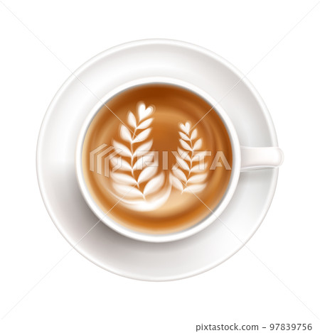 Realistic Cup Latte Art 97839756