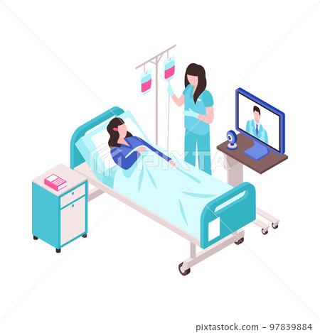 Telemedicine Isometric Icon 97839884