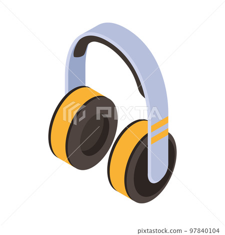 Isometric Headphones Icon 97840104