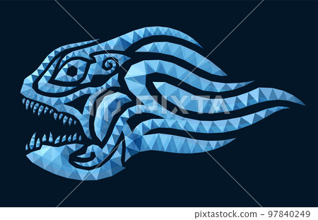 Low poly vector art with blue anglerfish Low poly vector art with blue anglerfish 97840249