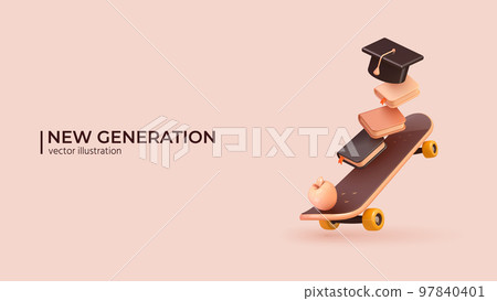 3D - New Generation Concept. Vector illustration 3D - New Generation Concept. Vector illustration 97840401
