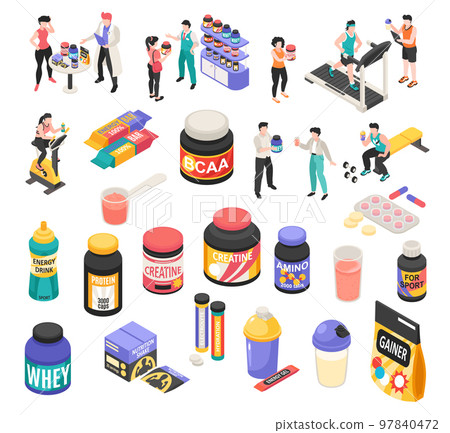 Sport Nutrition Icons Set Sport Nutrition Icons Set 97840472