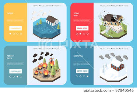 Natural Disaster Banner Set 97840546