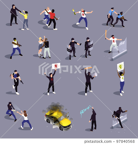 Street Violence Isometric Set Street Violence Isometric Set 97840568