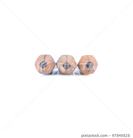Three Pencil point close-up on white background Three Pencil point close-up on white background 97840828