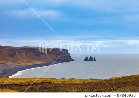 View of the landscape around Dyrholaey Lighthouse, Iceland 97840956