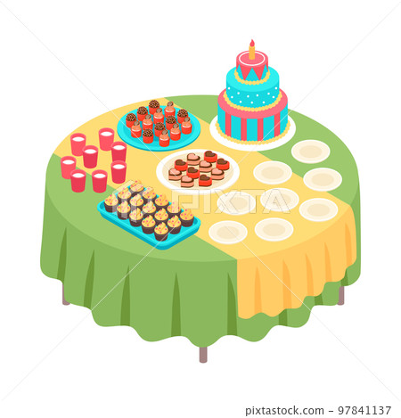 Kids Party Sweets Composition 97841137