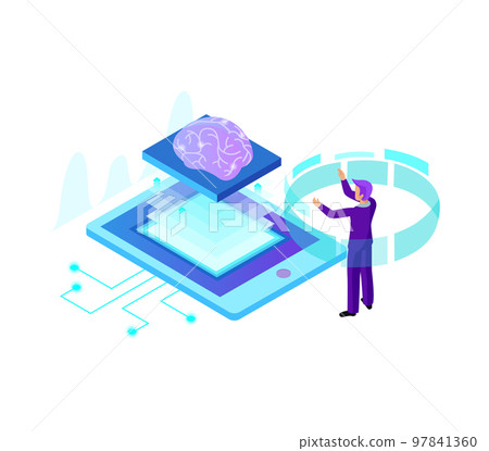 Tablet Brain Connection Composition 97841360