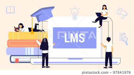 LMS Learning Management System software application concept 97841976