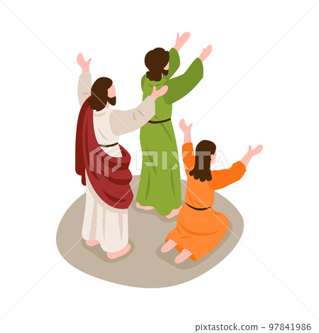 People Praying God Composition 97841986