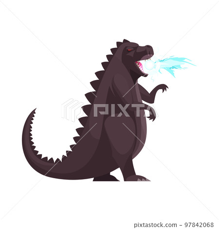 Breathing Dragon Cartoon Composition 97842068
