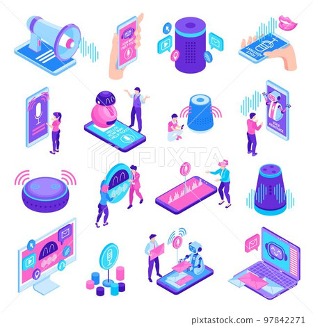 Voice Assistant Isometric Set Voice Assistant Isometric Set 97842271