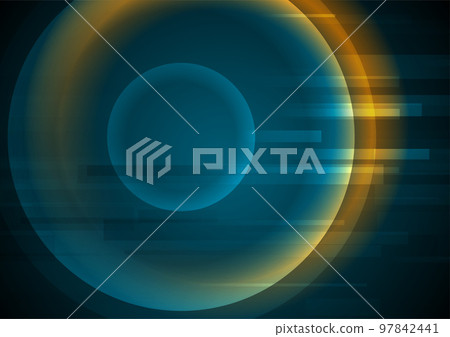 Dark blue orange abstract tech geometric background Dark blue orange abstract tech geometric background 97842441