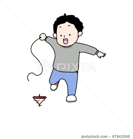 小孩玩陀螺 小孩玩陀螺 97842898