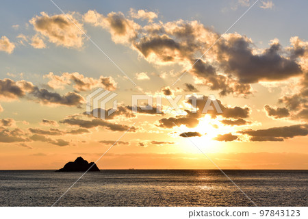 Sunset from Shirasaki Marine Park 97843123