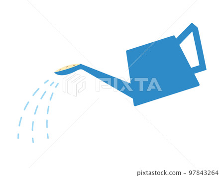 Illustration of a blue watering can 97843264