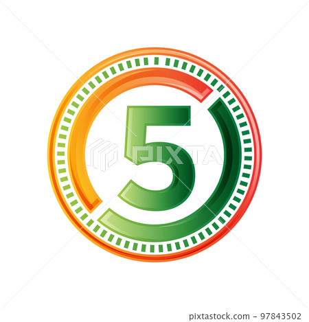 Circle Rounds Styles Abstract 5 five Logo Vector Graphic Design for symbol sign element 97843502