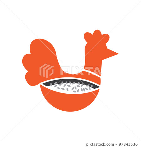 Fast food fried chicken logo design vector illustration 97843530