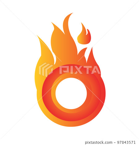 ring O fire flames logo vector icons illustrations in white background ring O fire flames logo vector icons illustrations in white background 97843571