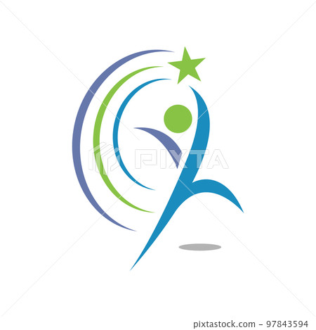 sporty abstract healthy people logo design vector illustrations 97843594