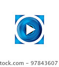 tech media play button logo design icon vector illustration 97843607