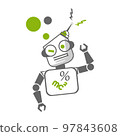 creative think robot logo design vector creative illustration concept 97843608