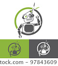 robot logo design vector creative illustration concept 97843609