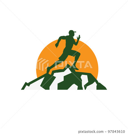 man in the mountain run logo vector design template illustrations man in the mountain run logo vector design template illustrations 97843610