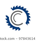 abstract circular saw blade logo design template vector illustration 97843614