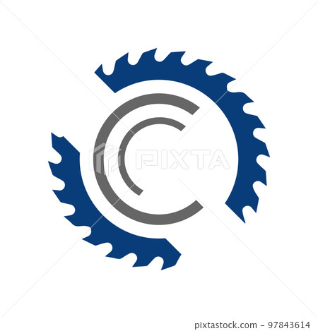 abstract circular saw blade logo design template vector illustration 97843614