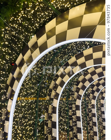 Christmas tree with light bulbs background Christmas tree with light bulbs background 97843735