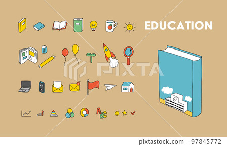 Education/study/learning illustration icon set 97845772