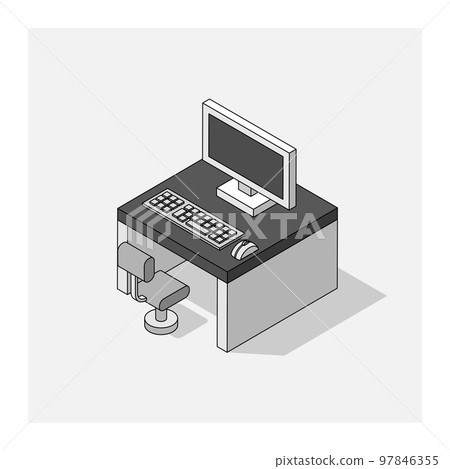 個人電腦和桌子 個人電腦和桌子 97846355