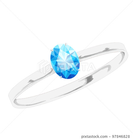 Blue ring jewelry oval brilliant cut illustration Blue ring jewelry oval brilliant cut illustration 97846828