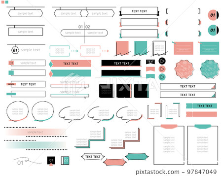 2-color headings, balloons, frames, and materials 2-color headings, balloons, frames, and materials 97847049