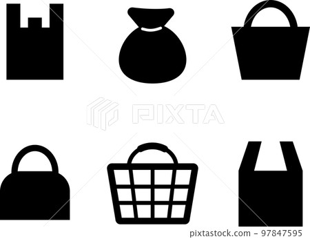 Monochrome illustrations of various bags 97847595