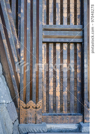 Odawara Castle Ruins Park copper gate door Odawara Castle Ruins Park copper gate door 97848278