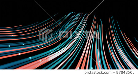 Wave lines trails flowing dynamic in blue and orange colors Wave lines trails flowing dynamic in blue and orange colors 97848503