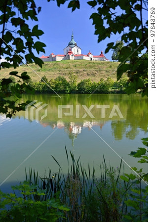 Pilgrimage Church of St. Jan Nepomucky on Zelena hora. Czech Republic - Zdar nad Sazavou. Pilgrimage Church of St. Jan Nepomucky on Zelena hora. Czech Republic - Zdar nad Sazavou. 97848769