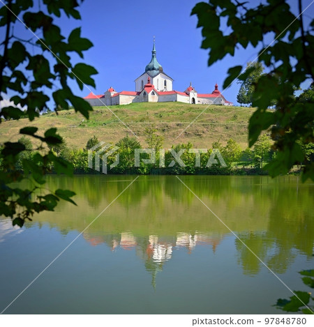 Pilgrimage Church of St. Jan Nepomucky on Zelena hora. Czech Republic - Zdar nad Sazavou. Pilgrimage Church of St. Jan Nepomucky on Zelena hora. Czech Republic - Zdar nad Sazavou. 97848780