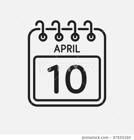 Icon page calendar day - 10 April Icon page calendar day - 10 April 97850160