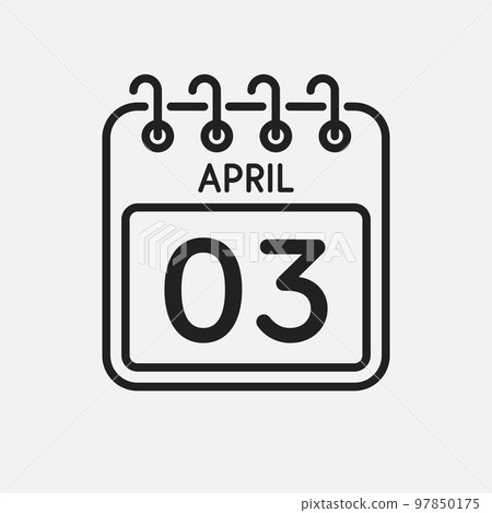Icon page calendar day - 3 April 97850175