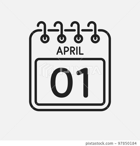 Icon page calendar day - 1 April 97850184