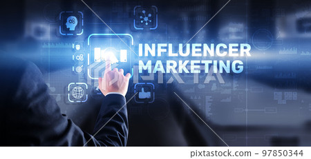 Influencer marketing concept. Business Internet concept Influencer marketing concept. Business Internet concept 97850344