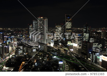 City night view Nagoya station view 97851383