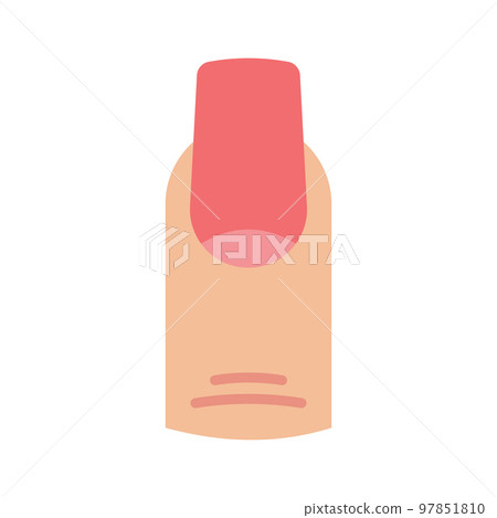 Manicure icon. Nail polishing. Long fingernail isolated on white background. 97851810