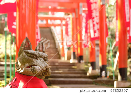 Red torii gate of Inari Shrine Red torii gate of Inari Shrine 97852297